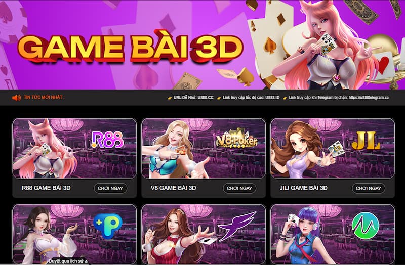 U888 25 Game bài 3D